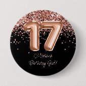 バラ金ゴールドブラック17thバースデーパーティー 缶バッジ (正面)