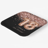 バラ金ゴールドブラック18thバースデーパーティー ペーパープレート (傾斜あり)