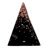 バラ金ゴールドブラック1st誕生日パーティーハット パーティーハット (右)