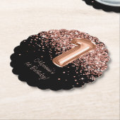 バラ金ゴールドブラック1st誕生日パーティー ペーパーコースター (アングル)