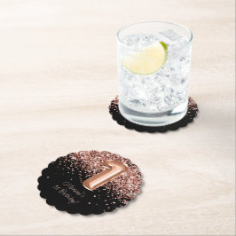 バラ金ゴールドブラック1st誕生日パーティー ペーパーコースター