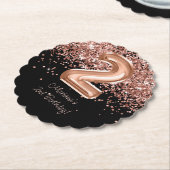 バラ金ゴールドブラック2nd誕生日パーティー ペーパーコースター (アングル)