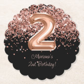 バラ金ゴールドブラック2nd誕生日パーティー ペーパーコースター (正面)