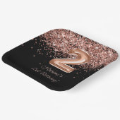 バラ金ゴールドブラック2nd誕生日パーティー ペーパープレート (傾斜あり)