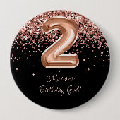 バラ金ゴールドブラック2nd誕生日パーティー 缶バッジ (正面)