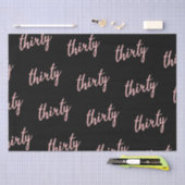 バラ金ゴールドブラック30誕生日パーティーグリッター「サーティー」 薄葉紙 (クラフト)