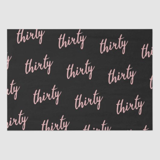 バラ金ゴールドブラック30誕生日パーティーグリッター「サーティー」 薄葉紙 (正面)
