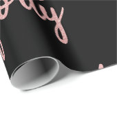 バラ金ゴールドブラック40バースデーパーティーグリッター"40歳" ラッピングペーパー (ロールコーナー)