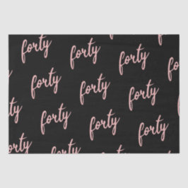 バラ金ゴールドブラック40バースデーパーティーグリッター"40歳" 薄葉紙