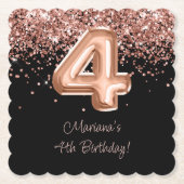 バラ金ゴールドブラック4th誕生日パーティー ペーパーコースター (正面)