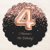 バラ金ゴールドブラック4th誕生日パーティー ペーパーコースター (正面)