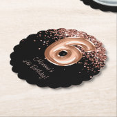 バラ金ゴールドブラック6thバースデーパーティー ペーパーコースター (アングル)