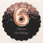 バラ金ゴールドブラック6thバースデーパーティー ペーパーコースター (正面)