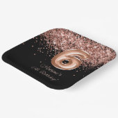 バラ金ゴールドブラック6thバースデーパーティー ペーパープレート (傾斜あり)