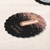 バラ金ゴールドブラック7thバースデーパーティー ペーパーコースター (アングル)