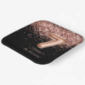 バラ金ゴールドブラック7thバースデーパーティー ペーパープレート (傾斜あり)