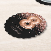 バラ金ゴールドブラック8thバースデーパーティー ペーパーコースター (アングル)