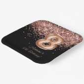 バラ金ゴールドブラック8thバースデーパーティー ペーパープレート (傾斜あり)