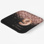 バラ金ゴールドブラック9thバースデーパーティー ペーパープレート (傾斜あり)