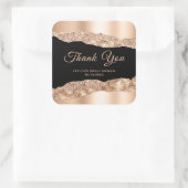 バラ金ゴールドブラックglam涙Sweet sixteenありがとう スクエアシール (バッグ)