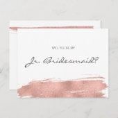 バラ金ゴールドブラッシュストロークは私のJr.ジュニアBridesmaid インビテーションポストカード (正面/裏面)