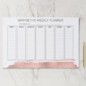 バラ金ゴールドブラッシュストロークウィークリープランナー紙パッド ペーパーパッド (インサイチュ)