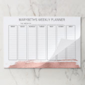 バラ金ゴールドブラッシュストロークウィークリープランナー紙パッド ペーパーパッド (折り畳み)