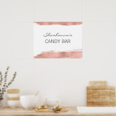 バラ金ゴールドブラッシュストロークバルミツワーキャンディバー ポスター (キッチン)