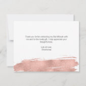 バラ金ゴールドブラッシュストロークバルミツワーサンキューカード 招待状 (裏面)