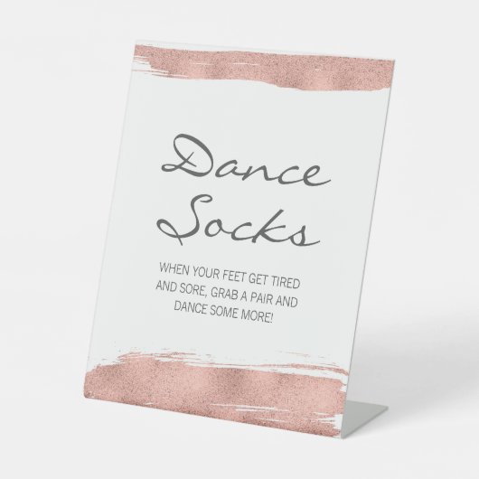 バラ金ゴールドブラッシュストロークバルミツワーダンスソックス 台座サイン (正面)