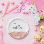 バラ金ゴールドブラッシュストロークバルミツワー紙プレート ペーパープレート (パーティー)