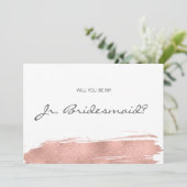 バラ金ゴールドブラッシュストローク私のジュニアブリデスメイドカード 招待状 (スタンド正面)