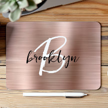 バラ金ゴールドブラッシュド金属白黒モノグラム