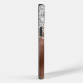 バラ金ゴールドブラッシュド金属銀グリッターモノグラム Case-Mate iPhoneケース (裏面 / 右)