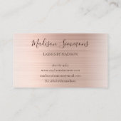 バラ金ゴールドブラッシュメタルグリッタースパークルスクリプト 名刺 (裏面)