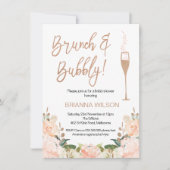 バラ金ゴールドブランチバブルブライダルシャワー招待 招待状 (正面)