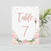 バラ金ゴールドブランチブライダルシャワーテーブル番号 招待状 (スタンド正面)