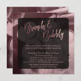 バラ金ゴールドブランチ&バブリーシャンパンフォト 招待状