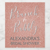 バラ金ゴールドブランチ&バブリーブライダルシャワー ワインラベル (シングルラベル)