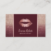 バラ金ゴールドブルグンディグラデーションシック・リップメイクアップアーティスト 名刺 (正面)