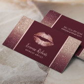 バラ金ゴールドブルグンディグラデーションシック・リップメイクアップアーティスト 名刺