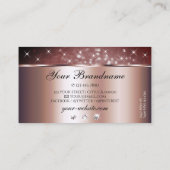 バラ金ゴールドブルゴーニュグリッタースパークルジュエリーアートフル 名刺 (裏面)