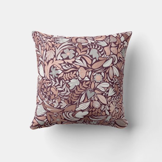 バラ金ゴールドブルゴーニュフローライラストレーションファミリー クッション (裏面)