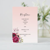 バラ金ゴールドブルゴーニュフローラ結婚式レセプション詳細 エンクロージャーカード (スタンド正面)