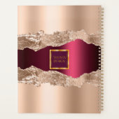 バラ金ゴールドブルゴーニュ瑪瑙の大理石のビジネスロゴ プランナー手帳 (裏面)