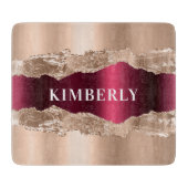 バラ金ゴールドブルゴーニュ石灰の大理石名 カッティングボード (正面)