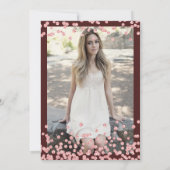 バラ金ゴールドブルゴーニュ紙吹雪フォトスウィート16 招待状 (裏面)