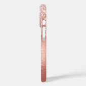 バラ金ゴールドブルゴーニュ花模様ピンクドリップ Case-Mate iPhoneケース (裏面 / 左)