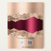 バラ金ゴールドブルゴーニュ金属アガート大理石名2025 プランナー手帳 (裏面)