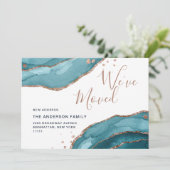 バラ金ゴールドブルーウォーターカラー瑪瑙の新しいアドレス移動 案内状 (スタンド正面)